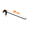 Kit 12 Ganchos 30cm Simples Pretos New Plus Para Organização de Gôndolas e Prateleiras - Sa Gondolas