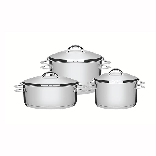 Jogo de Panelas Solar em Aço Inox Com Fundo Triplo Indução 3 Peças - Tramontina 65510740