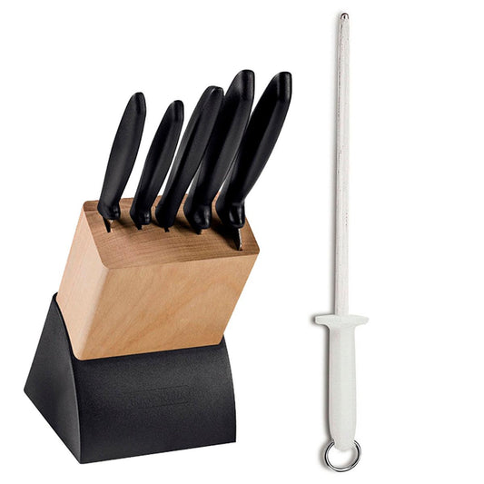 Kit - Faqueiro Plenus 6 Peças + 1 Chaira Estriada 10 Pol Profissional - Tramontina