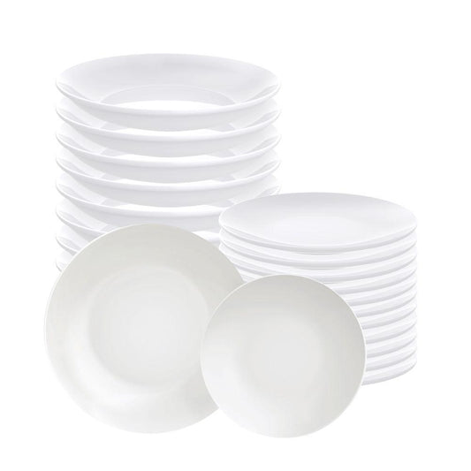 Jogo de Pratos Leonora Fundo e Sobremesa 24 Peças em Porcelana Branco - Tramontina