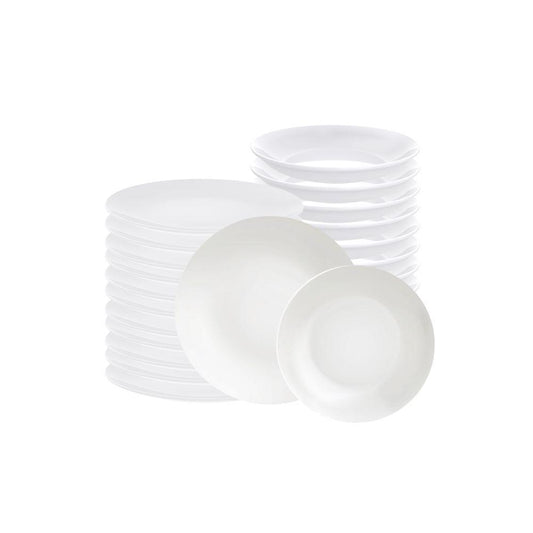 Jogo de Pratos Leonora em Porcelana Branco 24 Peças - Tramontina