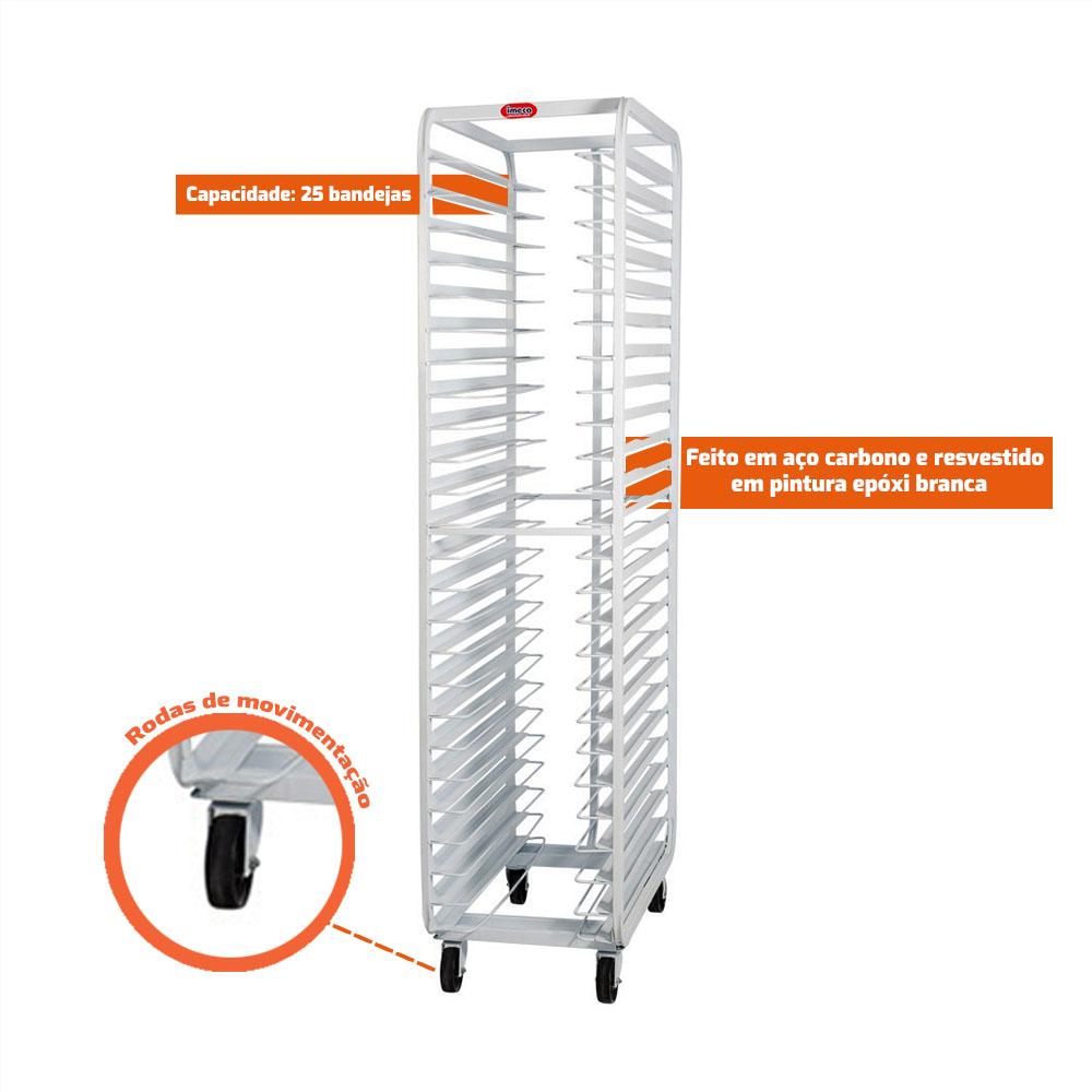 Armário Esqueleto Dispositivo Câmara Crescimento Epoxi Para Pizza 25 Cantoneiras 35/40cm - Imeca 4879