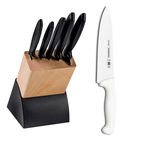 Kit - Faqueiro Plenus 6 Peças + 1 Faca de Carne Profissional 10 Pol - Tramontina
