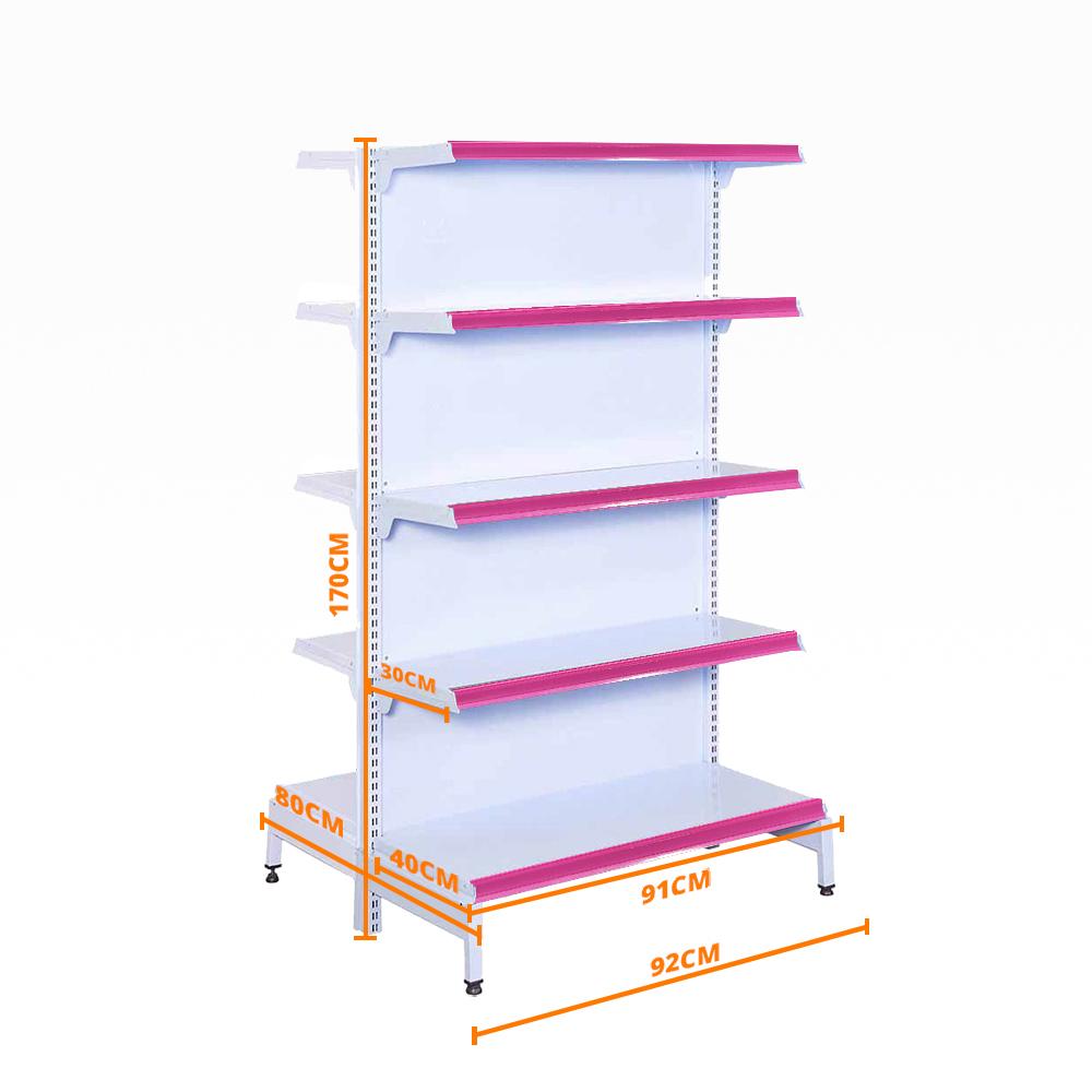 Gôndola Prateleira New Plus 1,70 Central Inicial GCI - Sa Gôndolas Porta Etiquetas Rosa