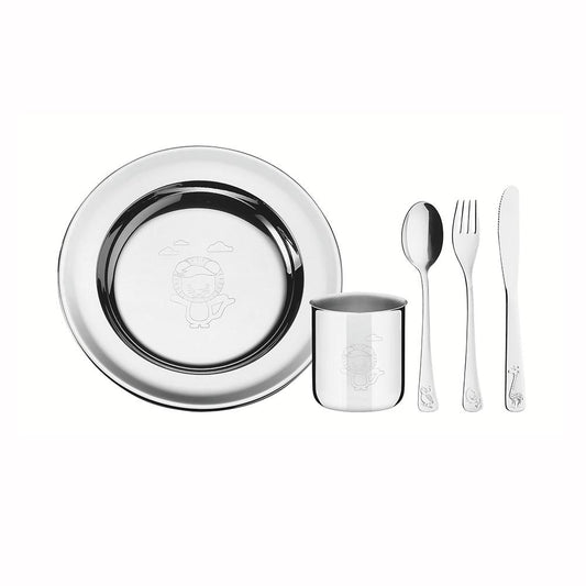 Kit Infantil Seguro Para Refeição Lembrança em Aço Inox Brilho 5 Peças - Tramontina 64250755