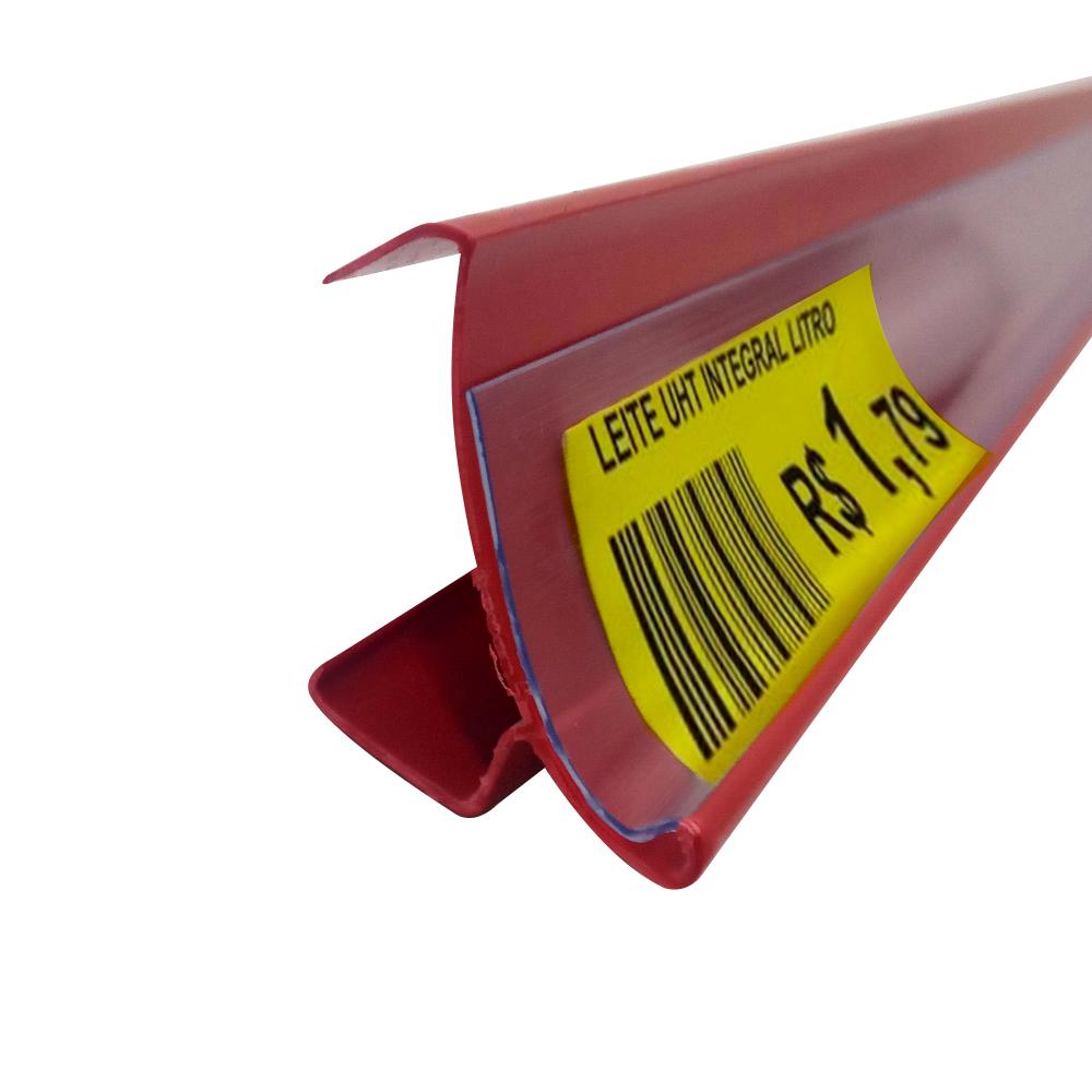 Bandeja Prateleira Com Reforço 30x91 Para Gôndolas New Plus Preto Porta Etiqueta Vermelho - SA Gôndolas