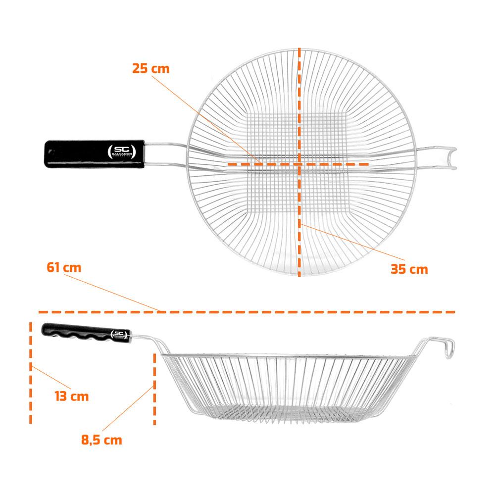 Cesto para Fritadeira Redondo Galvanizado Multiuso TFRE 5 e TFRG 5 - Metalcubas