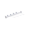 Kit - Régua Para Gôndola Ponta 73cm + 4 Ganchos Simples Branco - Sa Gondolas