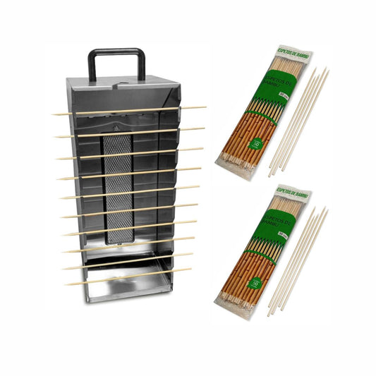 Kit - Churrasqueira 10 Espetinhos Churrasquito a Gás Pr-199 + 100 Espetinhos - Progás