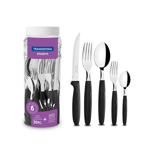 Faqueiro Inox 30pc Ipanema Preto - Tramontina
