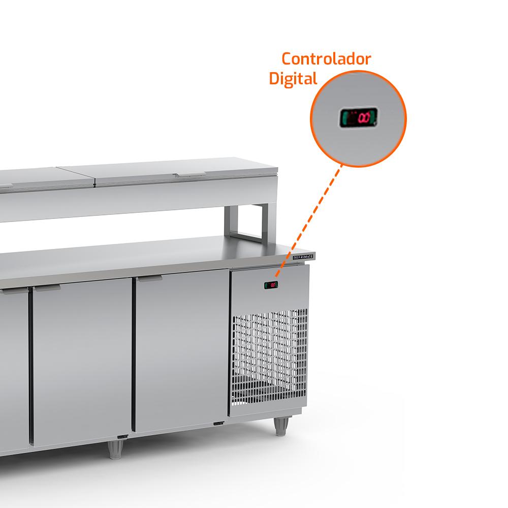 Balcão De Serviço Refrigerado Condimentador 2,50m BSRC2500 sem Cubas - Refrimate