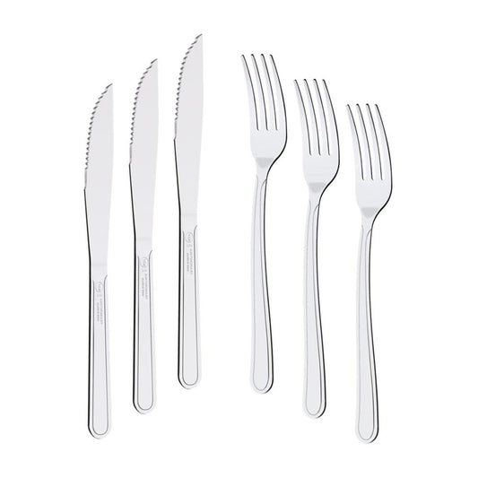 KIT - Jogo de Faca e Garfo Buzios 120 Peças em Aço Inox IBAG - Tramontina