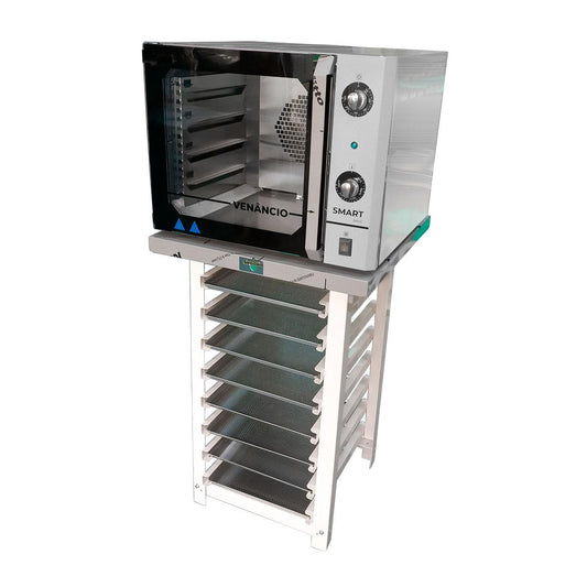 KIT - Forno Turbo Convector Smart Basic Inox FCSB4E 220v + Bancada Mes-004 + 8 Assadeiras - Venâncio