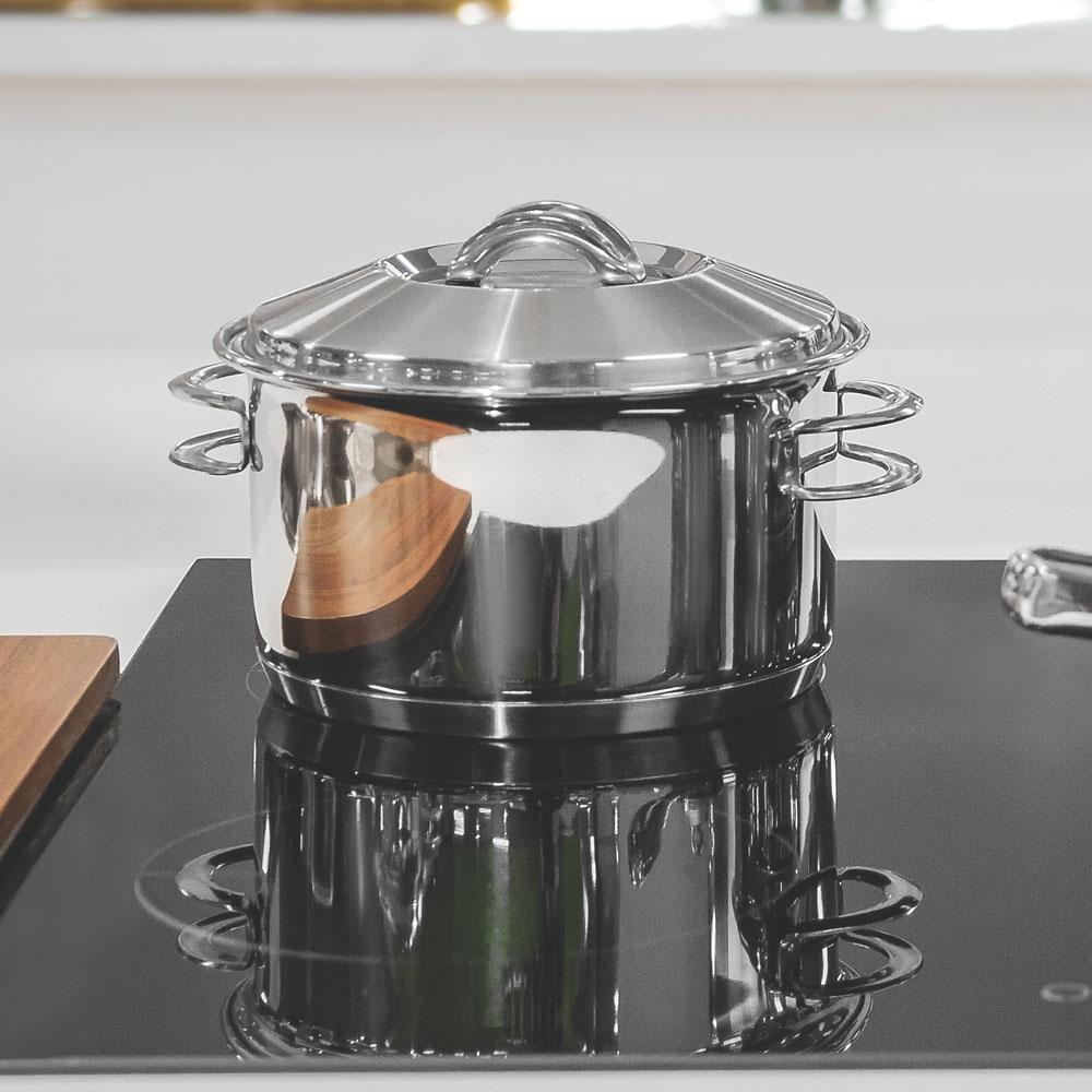 Panela Caçarola Funda em Aço Inox Linha Solar Fundo Triplo 16 cm Ø 1,8L PIT4 - Tramontina 62504160