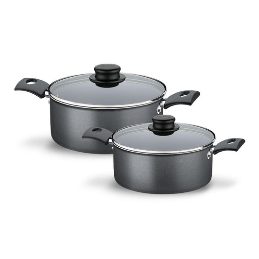 Jogo de Caçarolas Turim 2 Peças Alumínio Antiaderente 18cm e 20cm Chumbo PTC - Tramontina