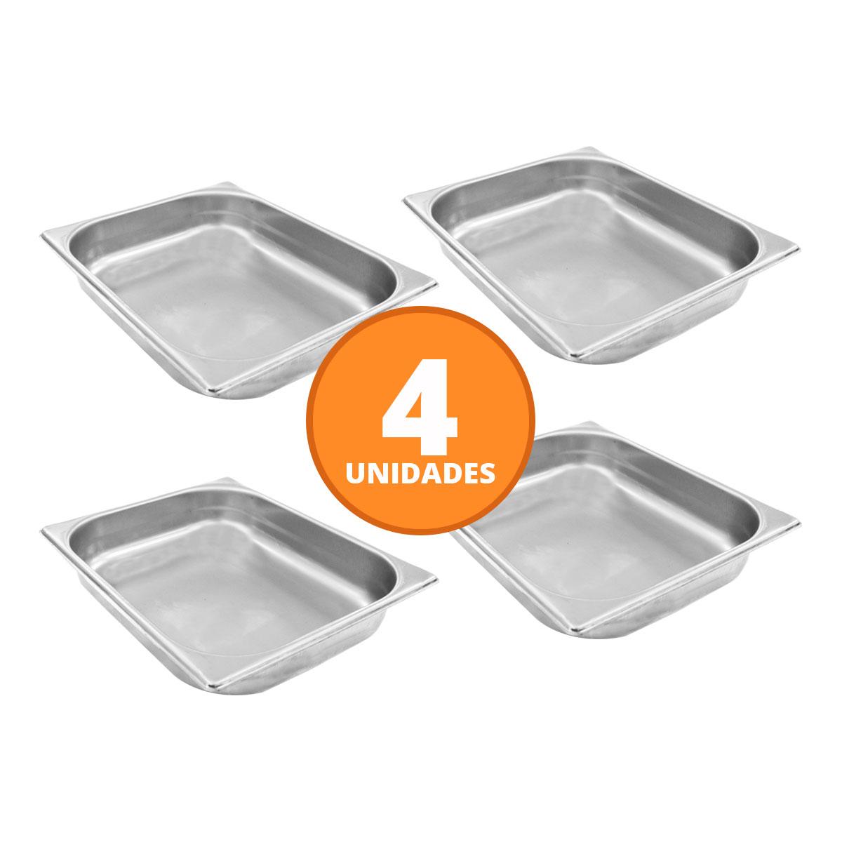 Kit Cuba Gastronômica Inox 4 Peças GN 1/2 Fria Profissional 325x265x60mm - Venâncio