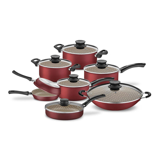 Jogo de Panelas Salvador Alumínio Antiaderente Vermelha 7 Peças - Tramontina