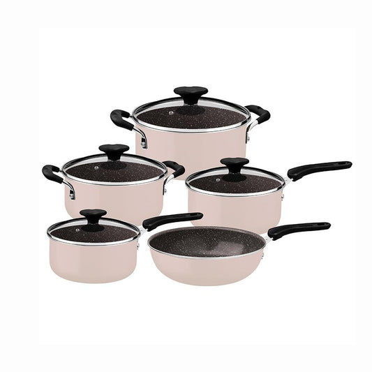 Jogo de Panelas 5 Peças Tunis Alumínio Interno Cerâmico Externo Siliconado Rosa Tramontina 28799411