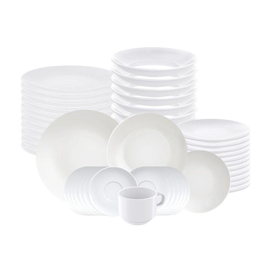 Jogo de Pratos Leonora 48 Peças em Porcelana Branco - Tramontina