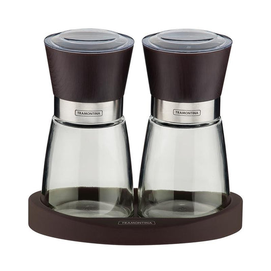 Jogo Moedor Sal e Pimenta em Cerâmica e Vidro com Base Silicone Linha Churrasco - Tramontina 26499042