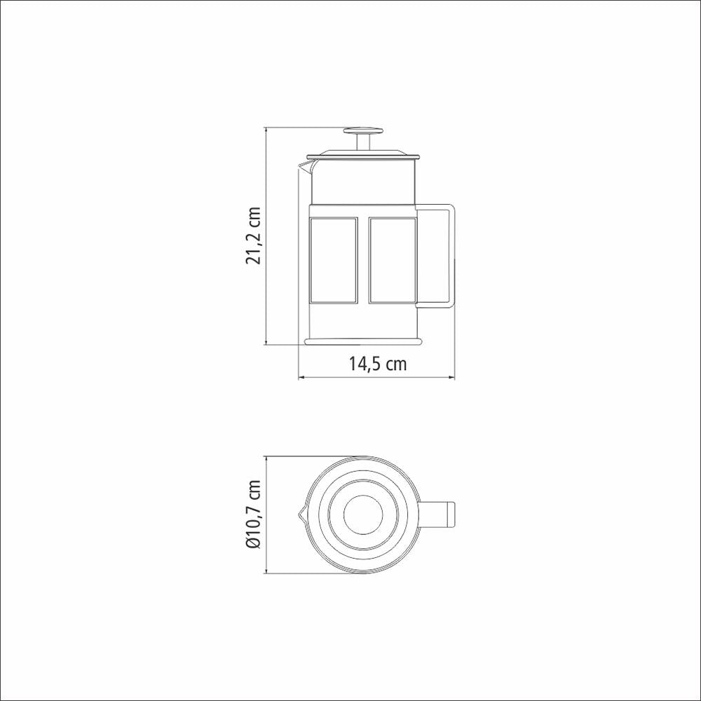 Cafeteira Francesa Para Café Gourmet em Vidro e Polipropileno Preto 1l - Tramontina 61767600