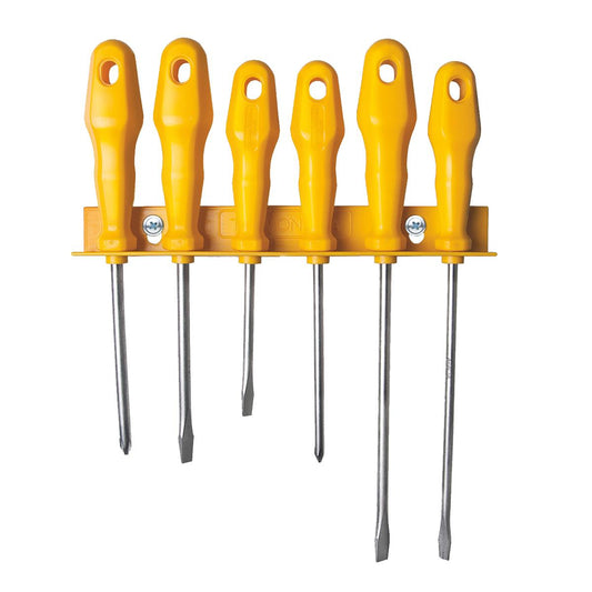 Jogo de Chaves de Fenda Chata e Cruzada Master Yellow Com Suporte 6 Peças - Tramontina 41516536