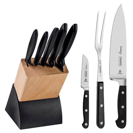 Kit - Faqueiro Plenus 6 Peças + 1 Jogo de Faca Profissional Century 3 Peças - Tramontina