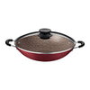 Panela Wok Paris Alumínio Antiaderente 36cm e Espátula de Silicone Verano Vermelho - Tramontina