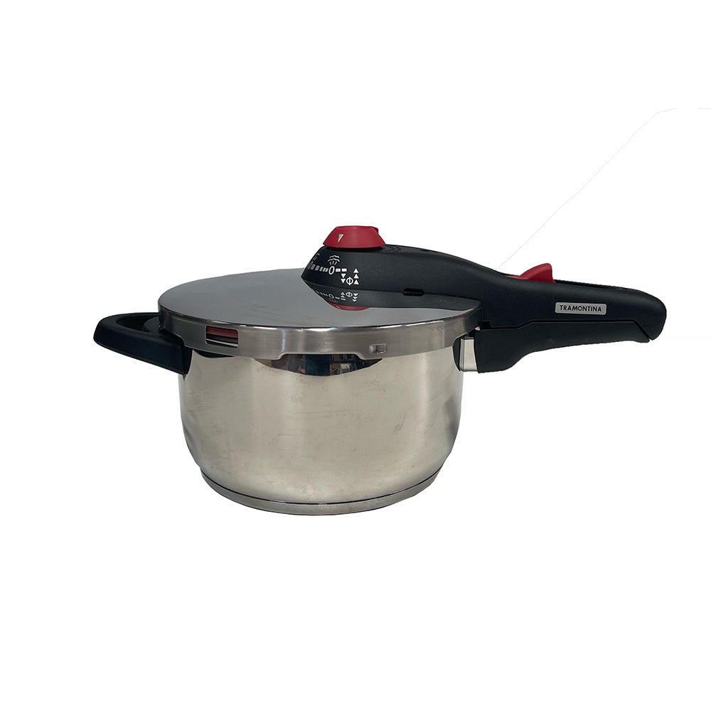 SEMINOVO - Panela de Pressão Solar Inox Fundo Triplo 5 Dispositivos de Segurança 22 cm 4,5 l - Tramontina 62513223