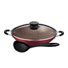 Wok Paris Aluminio Antiaderente 6l Vermelho Com Espumadeira Tramontina
