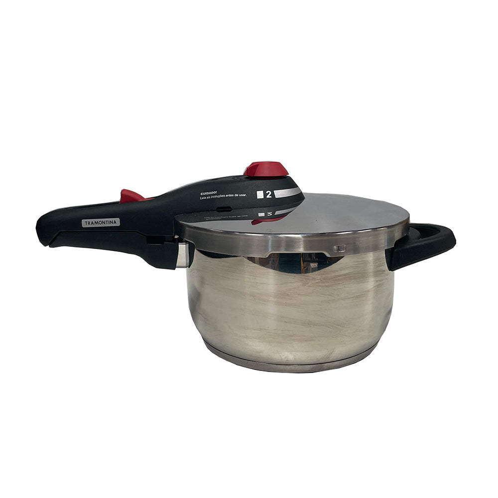 SEMINOVO - Panela de Pressão Solar Inox Fundo Triplo 5 Dispositivos de Segurança 22 cm 4,5 l - Tramontina 62513223