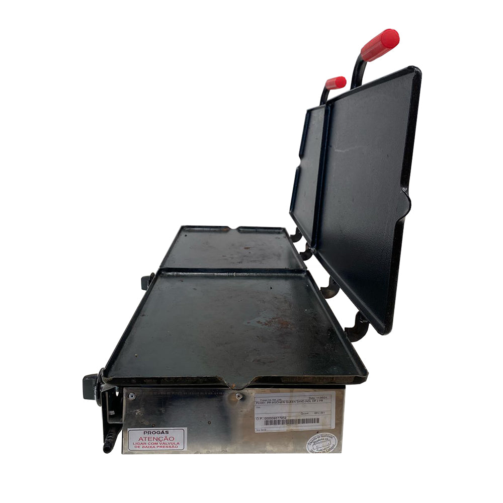 Semi - Sanduicheira Dupla 2 Prensas Lanche Gigante Gás Baixa Pressão Pr-952G - Progás