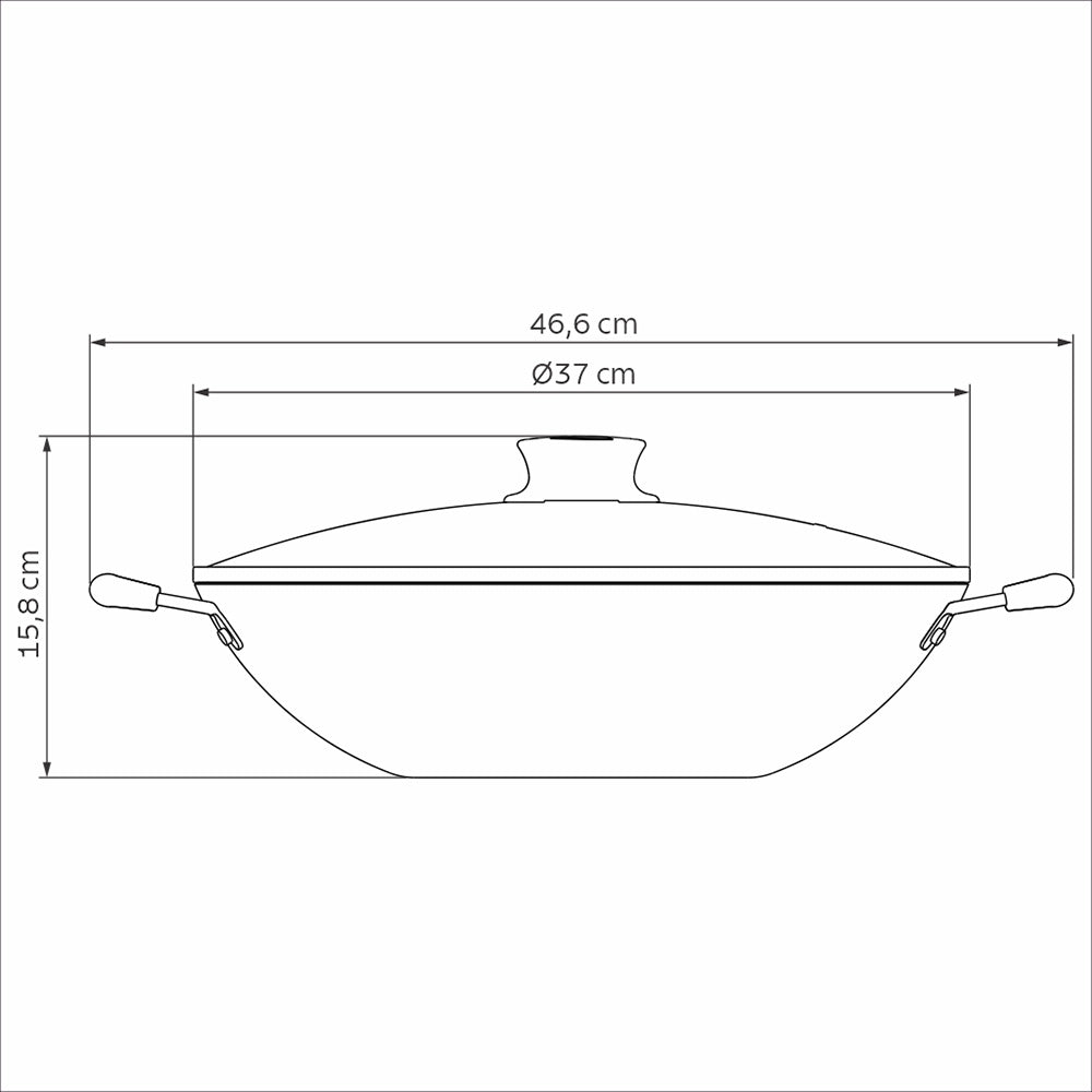 Panela Wok Paris Alumínio Antiaderente 36cm e Espátula de Silicone Verano Vermelho - Tramontina