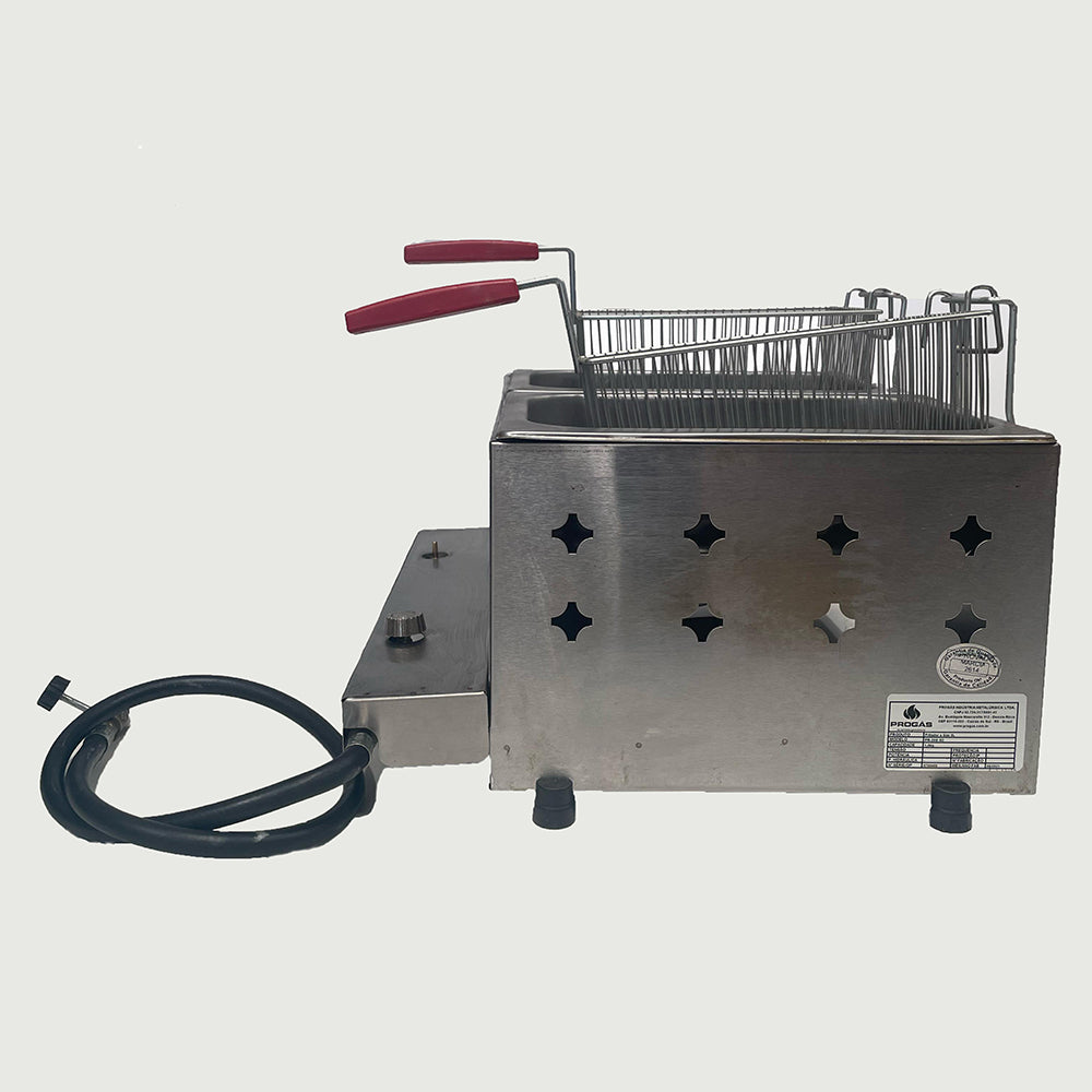 SEMINOVO - Fritador Retangular 2 Cestos Gás PR-20G - Progás