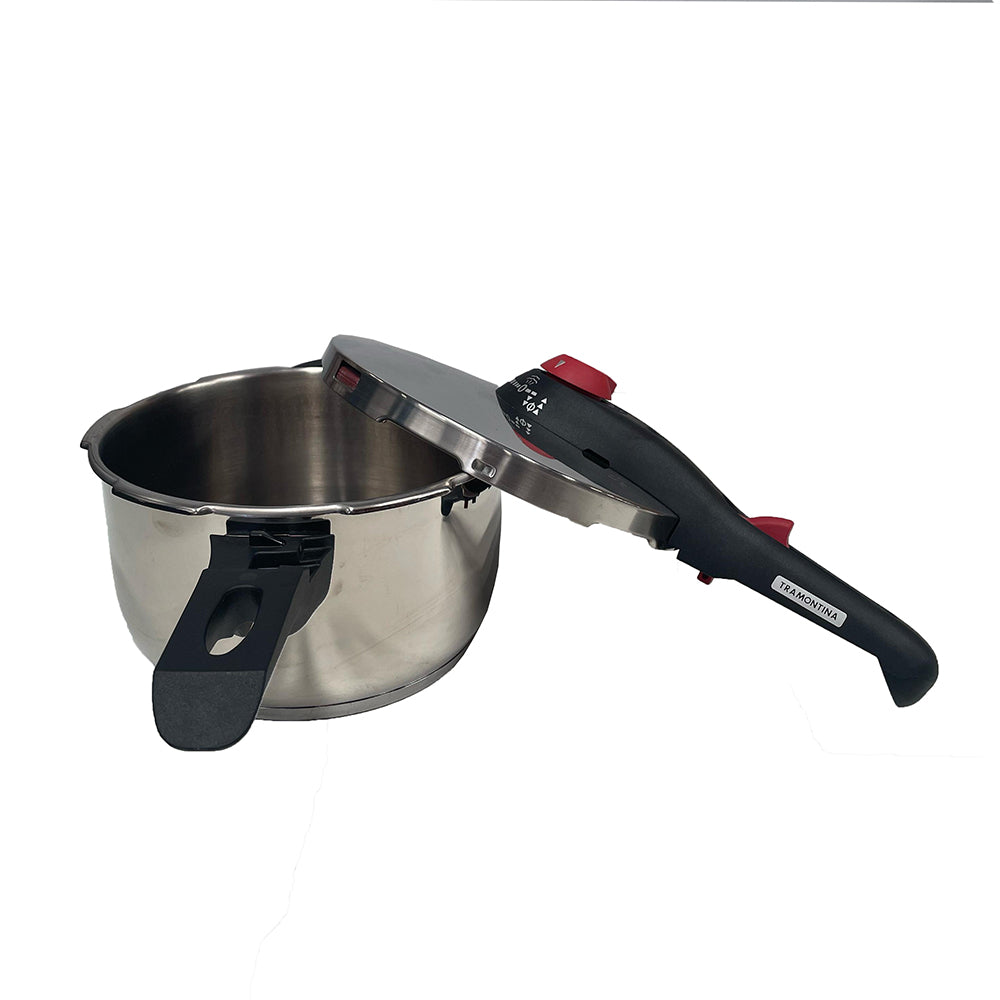 SEMINOVO - Panela de Pressão Solar Inox Fundo Triplo 5 Dispositivos de Segurança 22 cm 4,5 l - Tramontina 62513223
