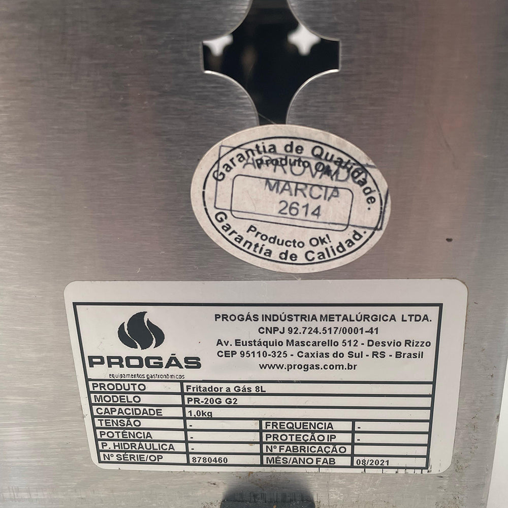 SEMINOVO - Fritador Retangular 2 Cestos Gás PR-20G - Progás