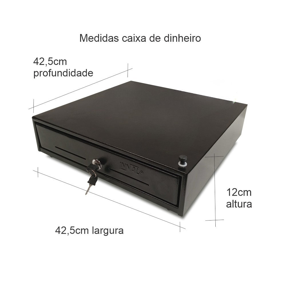 Gaveta De Dinheiro Módulo Gaveteiro Manual Com Pino De Impulsão Para Check-Out Mgm Preto - Innal