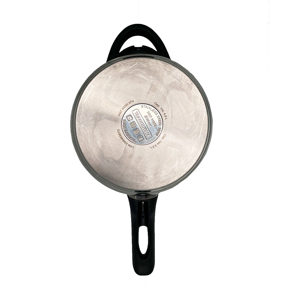 Semi - Panela de Pressão Solar Inox Fundo Triplo 5 Dispositivos de Segurança 22 cm 4,5 l - Tramontina 62513223