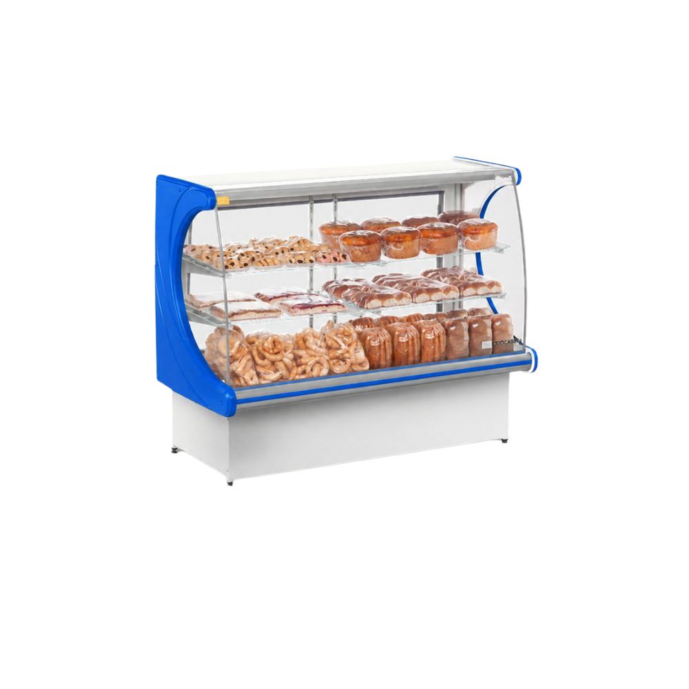 SEMINOVO - Vitrine Panorâmica Seca 1,20m Vps 1200 Azul - Refrimate
