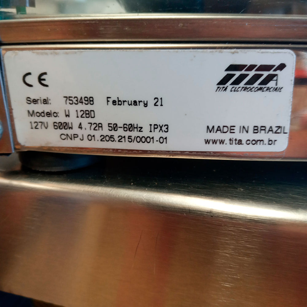 SEMINOVO - Estufa Horizontal Salgados 12 Bandejas Duplas W12BD - Titã 127V