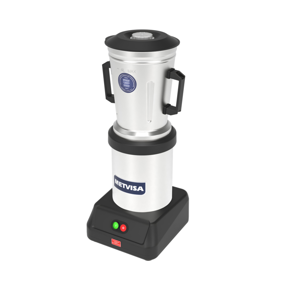 Liquidificador Comercial Baixa Rotação 4l 3500 Rpm 1/2cv LQI.4 127v - Metvisa
