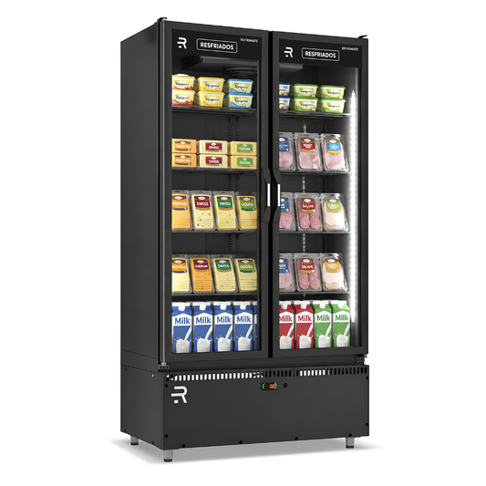 Autosserviço Expositor Vanguard Para Refrigerados 2 Portas Preto 0°C a 7 ºC ASVR2PPP 220V - Refrimate