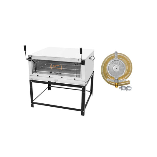 Kit Forno De Lastro a Gás Refratário Roma Inox FIRI110 + Kit Gás 2kg - Venâncio