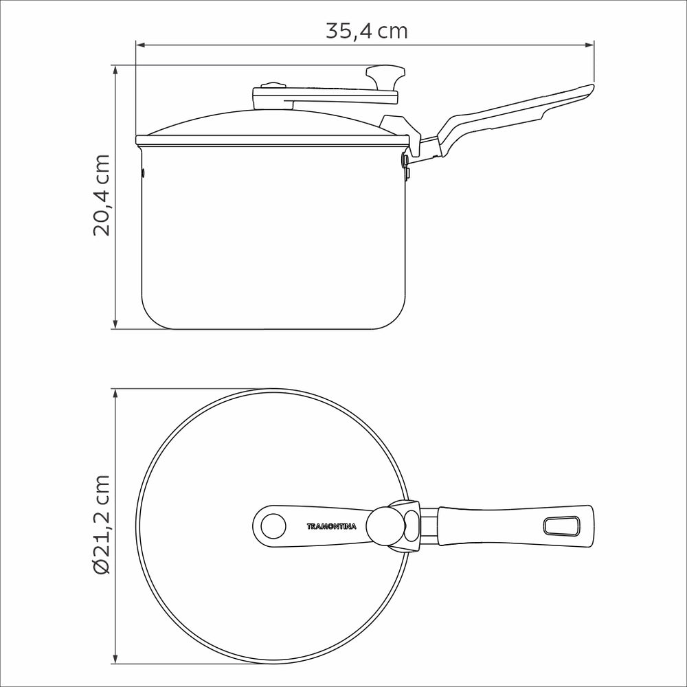 SEMINOVO - Pipoqueira Loreto em Alumínio Antiaderente Starflon 20 cm 3,5 l - Tramontina 20387720