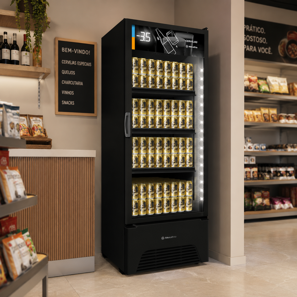 Cervejeira Visa Cooler Preta 513/576L Porta De Vidro +1°C a -3,5°C VN50AH 127V - Metalfrio