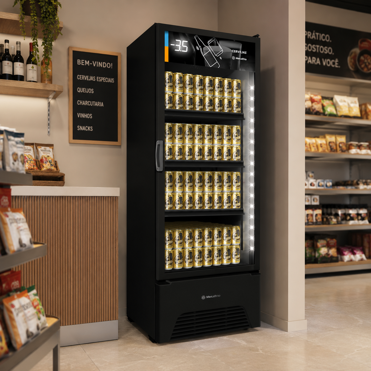Cervejeira Visa Cooler Preta 513/576L Porta De Vidro +1°C a -3,5°C VN50AH 127V - Metalfrio