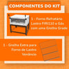 Kit Forno De Lastro a Gás Refratário Roma Inox FIRI110 + Grade Extra - Venâncio