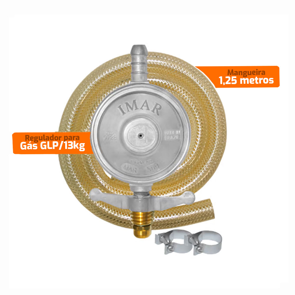 Kit Forno De Lastro a Gás Refratário Roma Inox FIRI110 + Kit Gás 2kg - Venâncio
