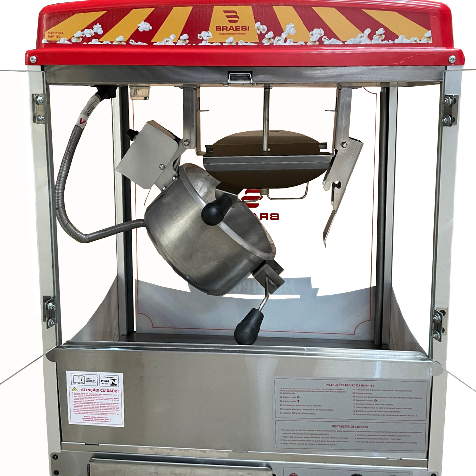 Semi - Máquina Pipoqueira Profissional Comercial Elétrica Inox BMP-150 220v - Braesi