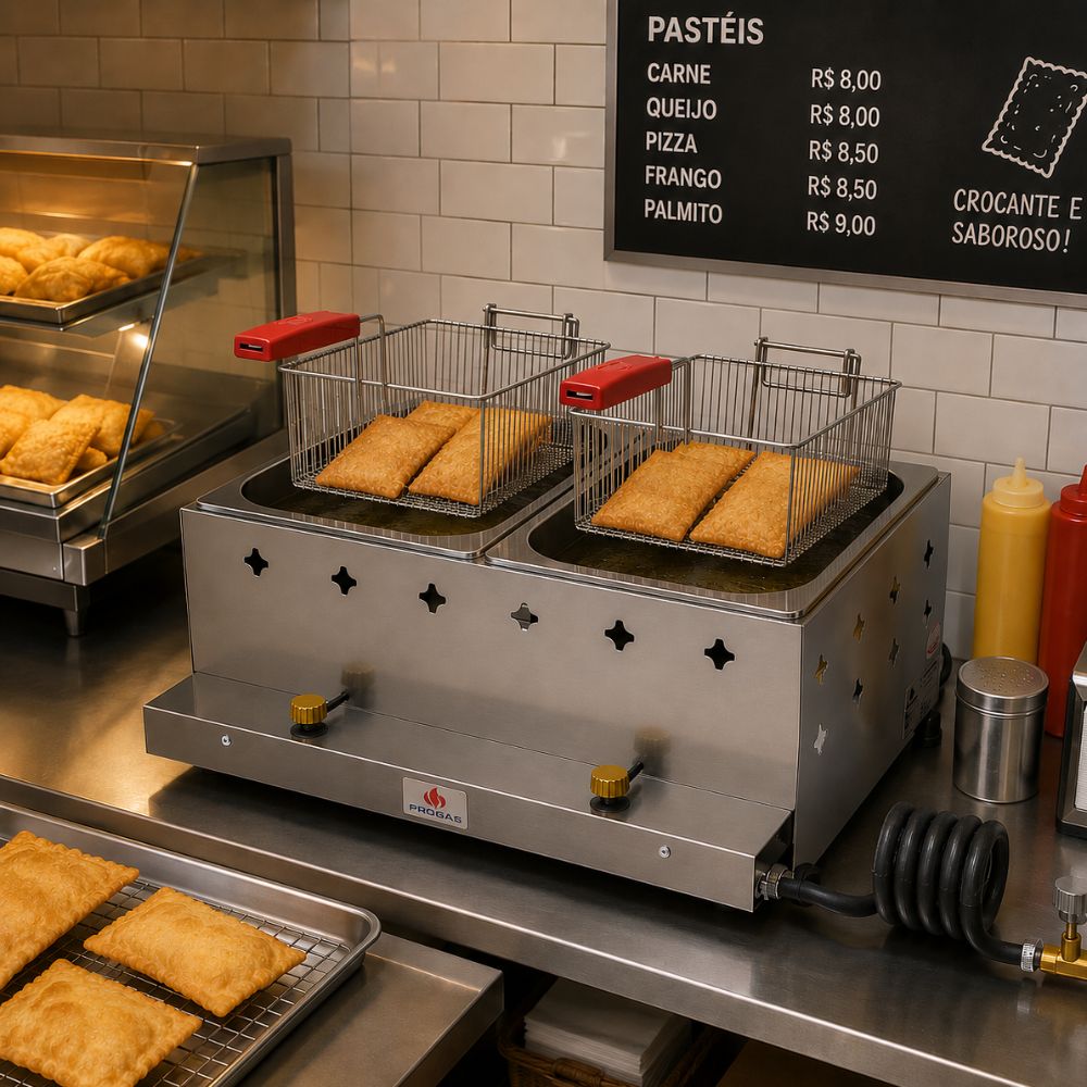 SEMINOVO - Fritador Retangular 2 Cestos Gás PR-20G - Progás
